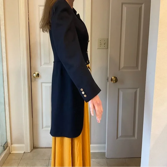 Pikeur Dressage Shadbelly Show Coat, Classic Tails, Brass Buttons, Navy, Sz M - Picture 5 of 15